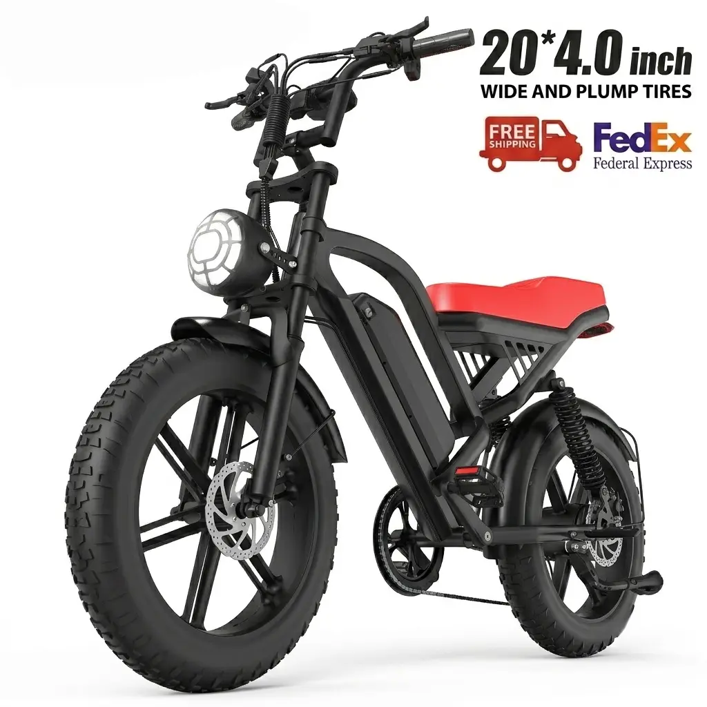 Adult Ebike - 1500W Peak Power, 28MPH Max Speed, 60 mi Range, 20"×4.0" Fat Tires, 48V 15.6AH Removable Battery, Front & Rear Disc Brakes, All-Terrain, UL 2849 Certified, Energy-Saving Camping Essential Powerful