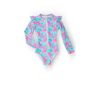 Tropical Punch L/S Flutter One-Piece Swimsuit