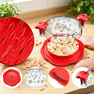 Kitchen Utensils Chicken Shredder - Visible Meat Shredding Machine, Large Twist Tool for Chicken Breast, Pork, Beef, with Cleaning Brush, Strong Anti-Slip Strip, Ergonomic Handle, BPA-Free