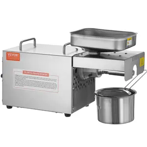 VEVOR Electric Oil Press Machine, 700W Stainless Steel Oil Extractor Machine, 140 ° C / 284 ° F Constant Temperature, Hot Press Oil Expeller for Pressing Peanuts, Sesame Seeds, Rapeseed, Tea Seeds