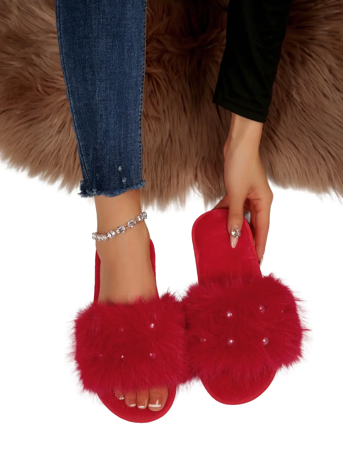 Women's Comfortable Indoor Slippers, House Slippers, Fashion Casual Flat Design, Soft Thick Sole, Warm Plush Lining, Perfect Gift for Family & Friends, Trendy Casual Slippers, Soft Cushioned Slippers, Fashionable Home Slippers