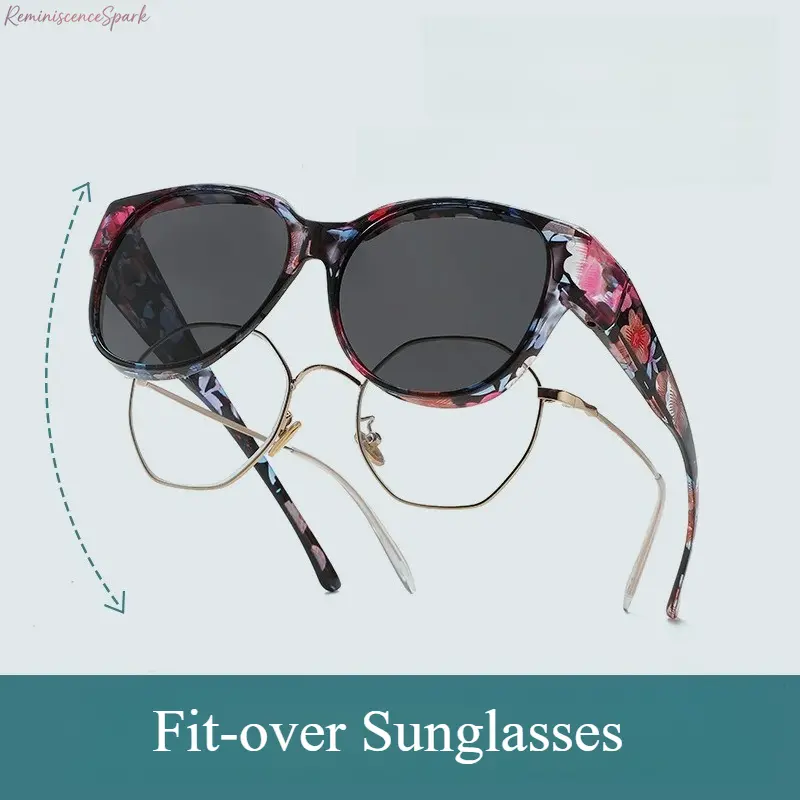 Women's Polarized Fit-Over Sunglasses for Women, UV Protection Tortoise-Shell Wrap Shades with HD Anti-Glare Lenses, Prescription Glasses Compatible, Ideal for Driving, Polarised Sports Eyewear, Over-Glasses Sports Eyewear