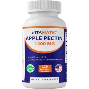 Vitamatic Apple Pectin 1400 mg per 2 Capsules - 120 Vegetarian Capsules - Dietary Fiber - Promotes Healthy Intestinal Health*