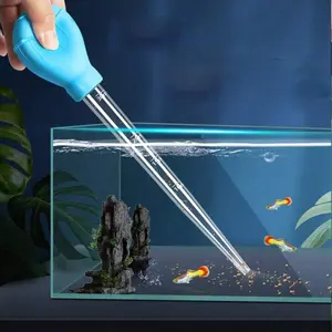 Fish Tank Suction Pump Water Changer Turtle Tank Goldfish Waste Viewer Crab Portable Aquarium Filter Water Change Suction Toilet, Aquarium Cleaning Tool Fish Waste Remover Gravel Cleaner for Betta Fish Reptile Tank, Easter Pet Gift Aquatic Pet Supplies