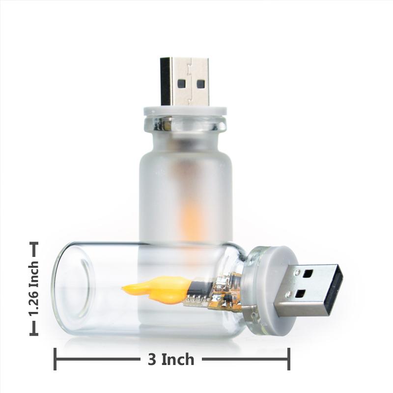 USB Flame Night Light with remote, Realistic LED Candle Flame Ambient Lamp, USB Powered Tabletop Light with remote, Energy Efficient Decor for Car, Bedroom, Party, Christmas & New Year Gift