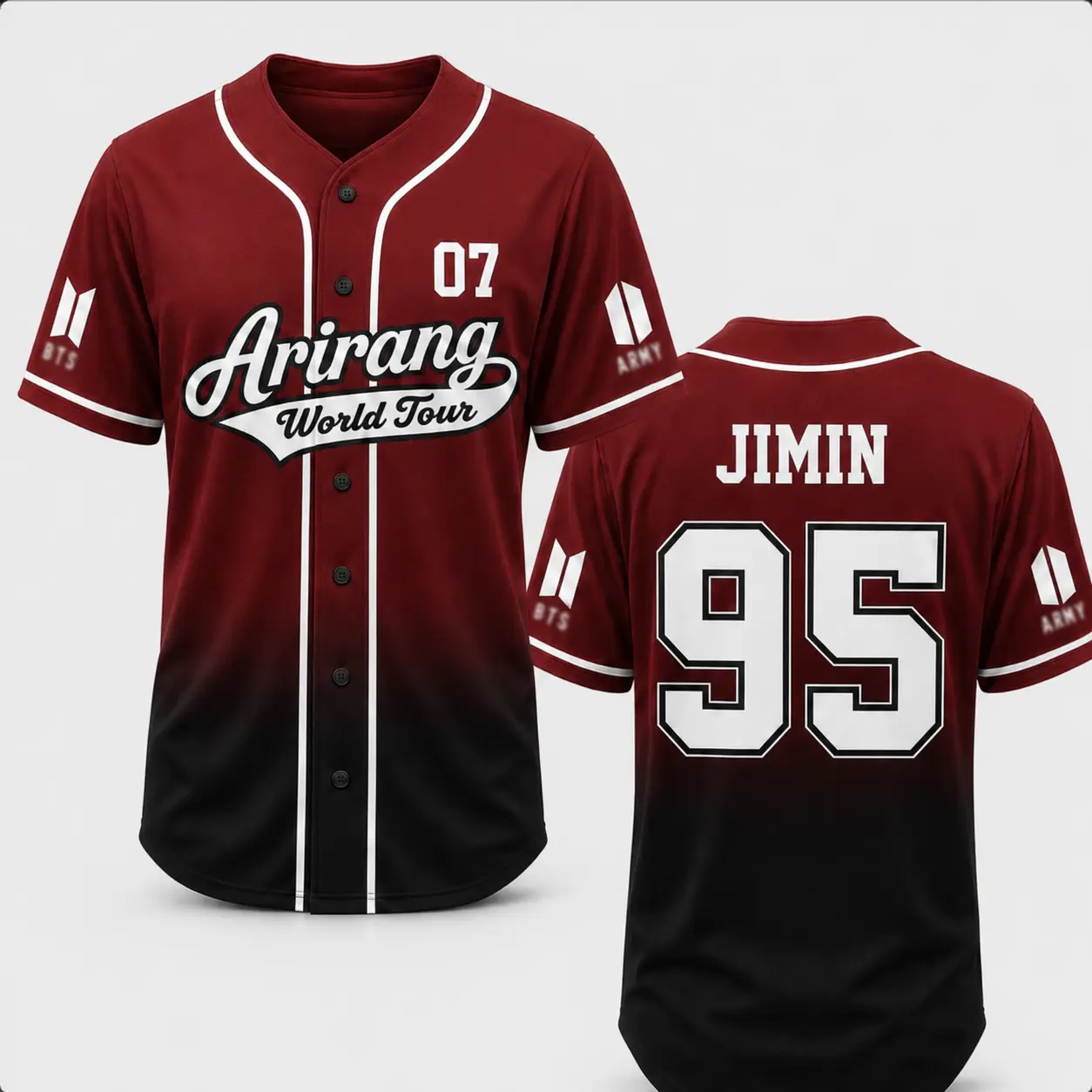 Custom Arirang World Tour Baseball Jersey, Personalized Name & Number K-Pop Concert Fan Shirt, Unisex Music Festival Jersey