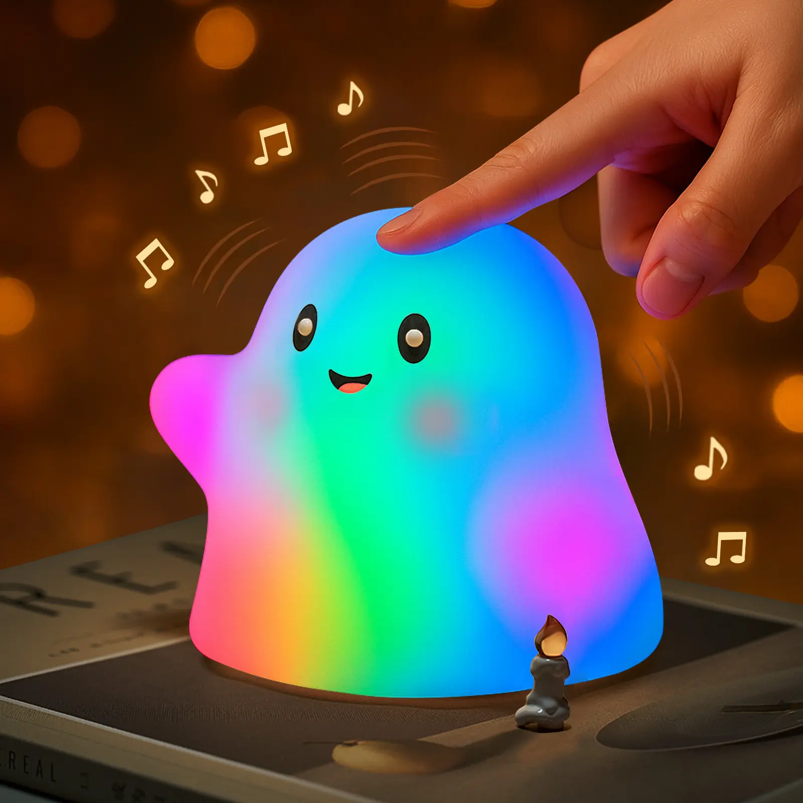 1 piece Cute silicone pat light, built-in sleep music, charging cycle, infinite emphasis, soft and colorful LED light, baby bedroom sleep, sleep decoration, bedside night light Led Light Up Battery Operated Lamp sohochic