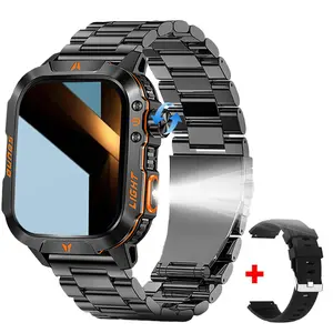 2026 Military User Outdoor Sports Smartwatch 2.01-inch Large Screen Multi-Functional Wireless Calls Step Counter 600mAh Battery LED Light Compass IP68 Waterproof Men Women Gift - Digital