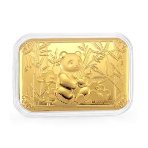 24K Golden Panda Emboss Sheet 31x45.5mm 10mg