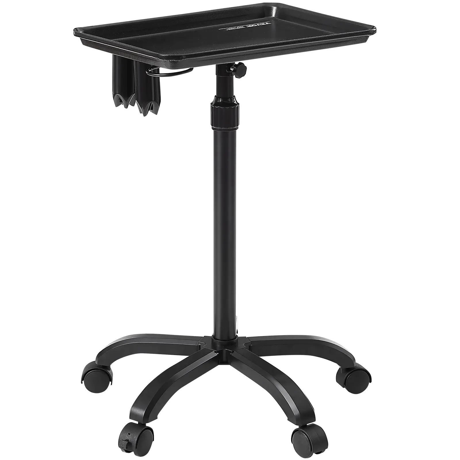 Spring new arrivals Salon Tray Cart, 30"-43" Height Adjustable Rolling Salon Tray, Cold-rolled Plate Tattoo Tray with 5 Wheels (2 Lockable) for SPA Barbershop Clinic, Black
