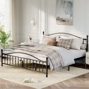 Twin Metal Platform Bed – Heavy-Duty Frame with Headboard, Stable Mattress Support, Noise-Free, Easy Assembly, Black