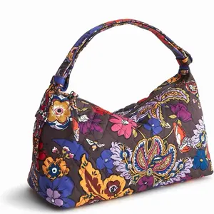 Floral Quilted Hobo Bag - Stylish Handbag with Vibrant Flower Patterns and Durable Fabric