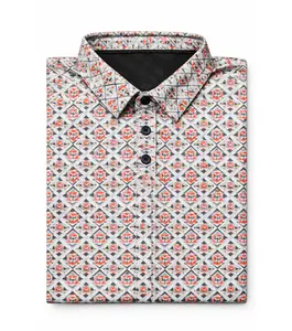 2026 Master Golf APGA Men's Golf Polo Vexl Brand – Western Pearl Snap Polo - Native Arrows | Red