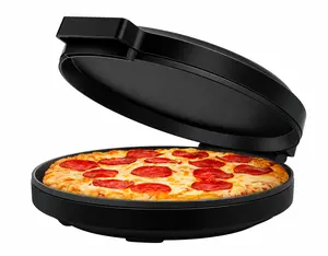12-Inch Nonstick Electric Pizza Maker with Dual Skillets 428°F Quick Heating LED Indicator Lights for Easy Home Cooking Versatile Meal Prep
