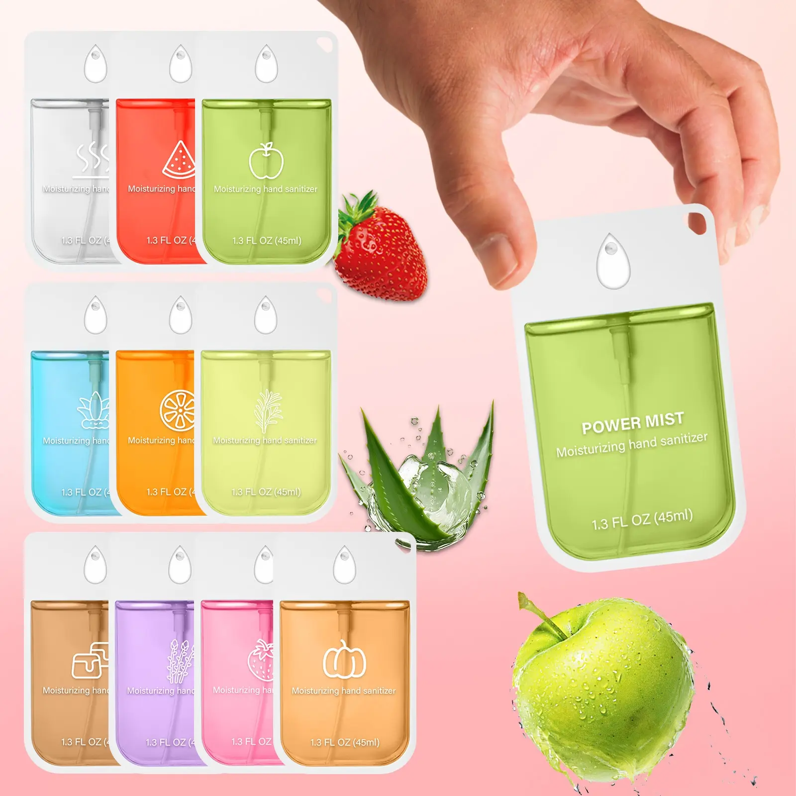 Moisturizing Hand Sanitizer Spray, Travel Size Liquid Formula, Non-Irritating & Formaldehyde-Free, Suitable for All Skin Types