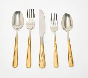 Home Reflections 20pc Two-Tone Stainless Steel Flatware Set Home Reflections 20pc Two-Tone Stainless Steel Flatware Set