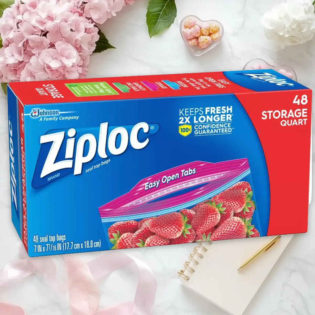 Ziploc Quart Storage Bags 80ct - Reclosable Quart Bags, Grip 'n Seal, 80ct, for Food Storage, BPA-Free, Kitchen Essentials, Value Pack