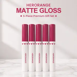 HERORANGE 5-Piece Blurred Matte Lip Kit｜Soft-Focus Velvet Lipstick with Gift Box｜Non-Sticky Lightweight Buildable｜Long-Lasting Transfer-Proof｜Everyday Lip Blush Essential｜Perfect Gift for Her｜#lipstick #giftforher