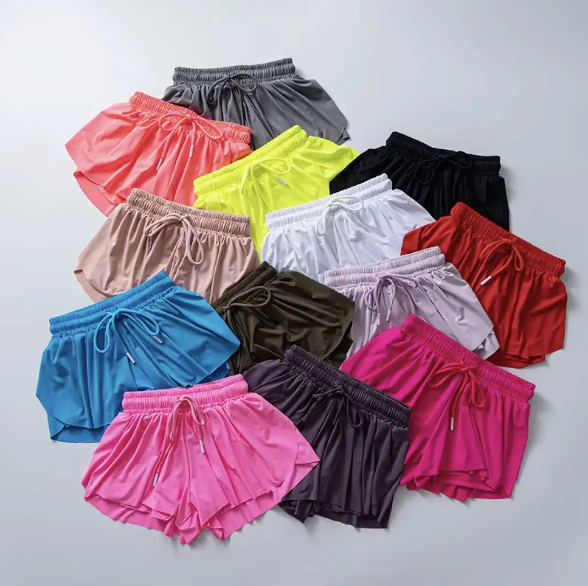 Flowy Shorts 2 in 1 Butterfly High Waisted for Women Kids Youth Workout Biker Running Gym Tennis Versatile Comfortable Skirt Option