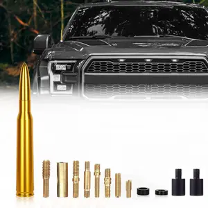Universal Car Bullet Antenna - Durable Vehicle Mast Replacement Compatible with Chevrolet, Ford, Jeep Wrangler & More Autos (Gold)
