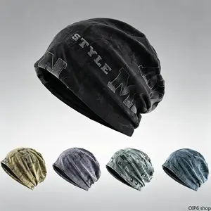 Unisex Lightweight Knitted Slouchy Beanie Hat - Soft Breathable Elastic Skull Cap for Adults, Black & White, Spring Autumn Daily Outfits, Outdoor Leisure