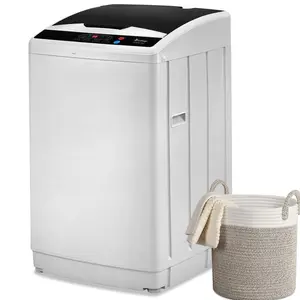 ZOKOP 2.3cu.ft Washing Machine, 25lbs. Capacity Portable Washer, 10 Program,5 water levels, with Quick Connect Sink Adapter and Drain Hose, Transparent Lid & LED Display, White