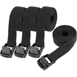 Tie Down Straps, 4 count Lashing Small Ratchet Straps with Buckles, 0.78" x 5' Adjustable Simple Cinch Cam Pull Suitable for , Cargo, Luggage Black