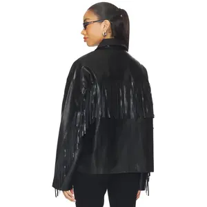 MORE TO COME Mia Faux Leather Jacket in Black
