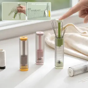 Magnetic Needle Case with Pop-Up Design | Quick Sewing Kit Sewing Tools Sewing Supplies Crafts for Hand Sewing, Knitting, and Embroidery | Portable Organizer with Threaders and Seam Ripper