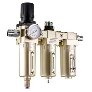 fathersdaygift VEVOR Air Compressor Filter Regulator, 3/4 NPT 3-Stage 5m 0.3m 0.1m Air Drying System with Micron Filters and Desiccant Dryer, Auto Drain Air Compressor Water Separator 175PSI Max Pressure