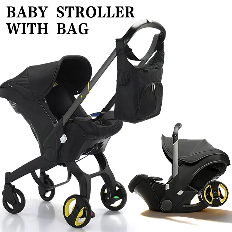 Baby Stroller with Free Bag, 4 Wheels Foldable Newborn Stroller, Equipped with Five Point Seat Belt and A Chest Clip, Can be Pushed in Both Directions, with Shock-absorbing Wheels, Suitable for Traveling, As Halloween  Chrismas Gift #Summervibes