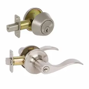 The Delaney  300T-Bn & Bn-Cs- Us15 Combo Passage Lever Set Satin Nickel