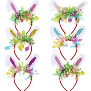 Easter Bunny Ear Headband with Colorful Egg & Chick Props for Festive Fun![1.13]