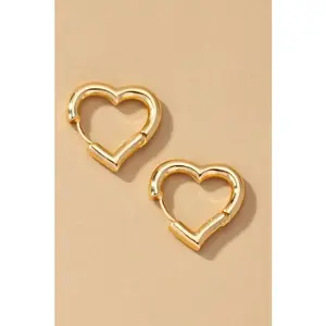 LA3accessories Heart shape hinged huggie hoop earrings