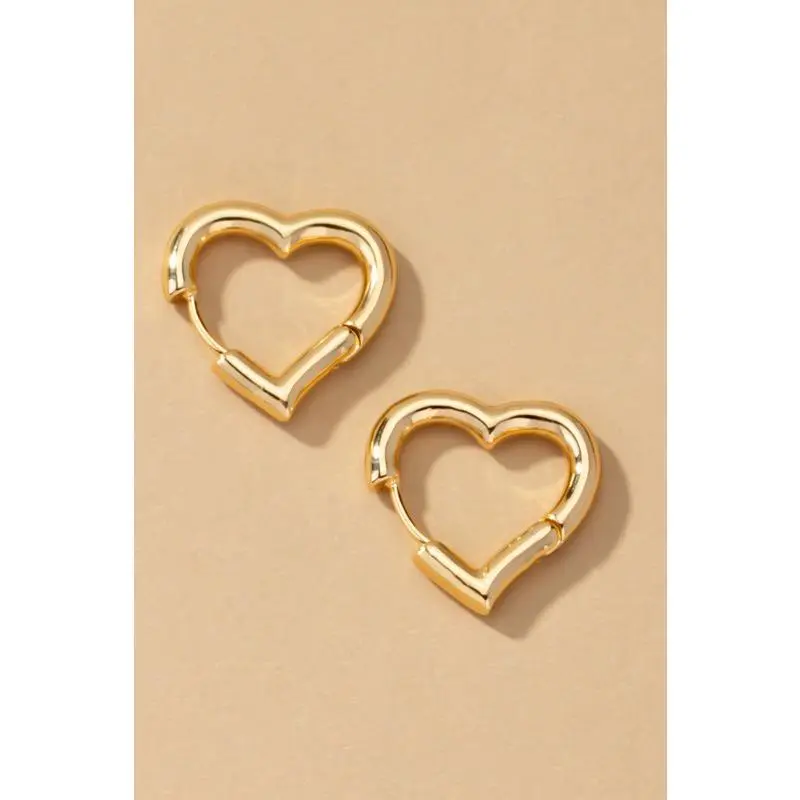LA3accessories Heart shape hinged huggie hoop earrings