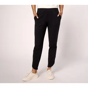 Denim & Co. Active Petite Duo Stretch Ankle Pant with Snap Hem