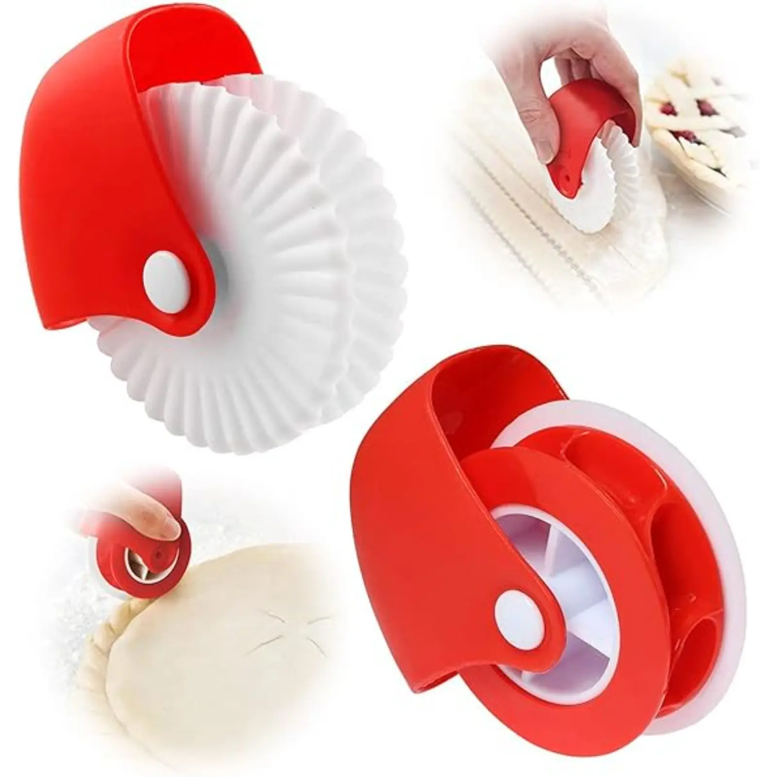 Pastry Wheel 2 Pack - Pastry Cutting Wheel & Decorator for Pie Crust & Ravioli Pasta - Baking Tool for Apple Pie Crust - Versatile Kitchen Aid for Home Bakers