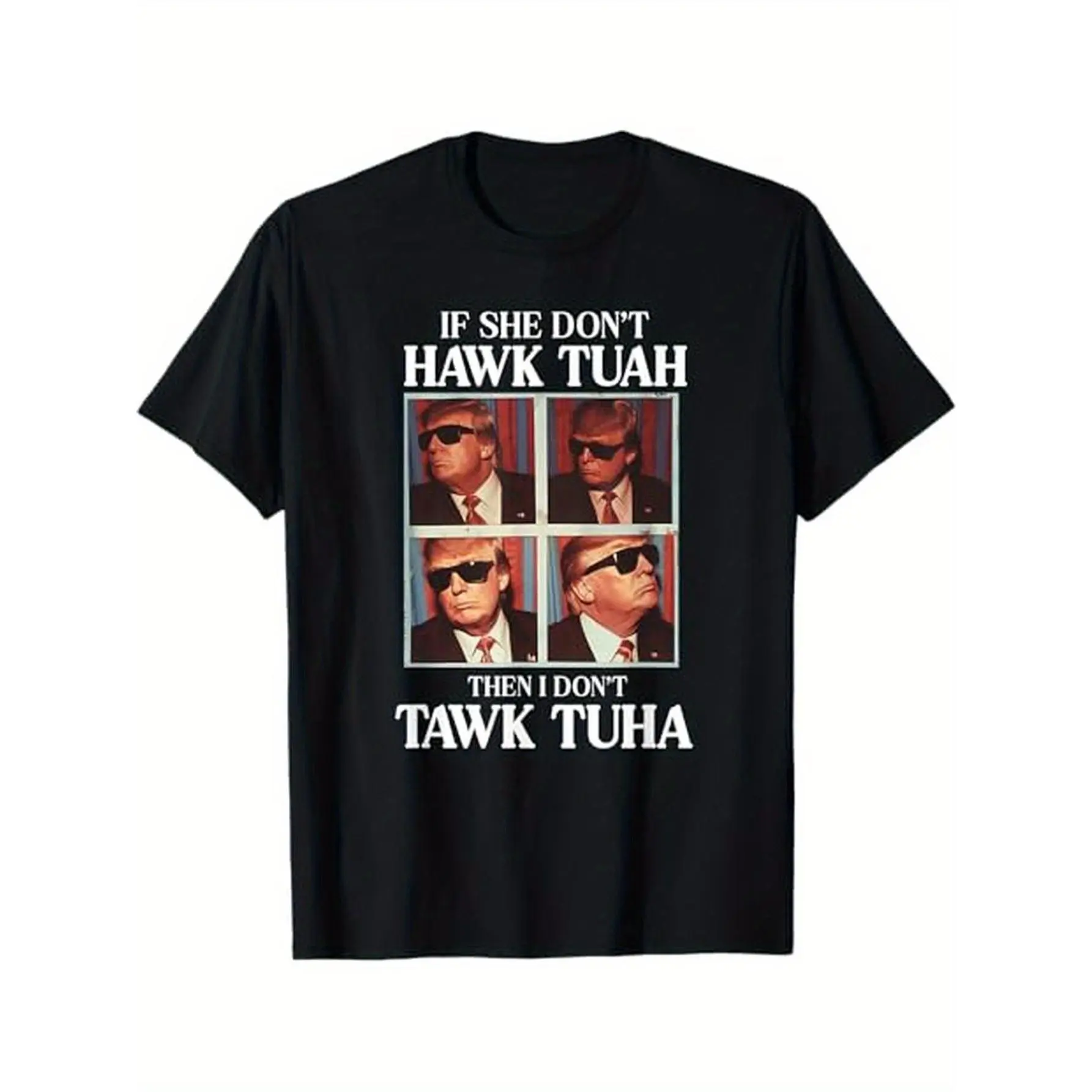Men's cotton casual T-shirt 2024 Hawk Tuah Embarrassing Airport T-Shirt,Made in USA