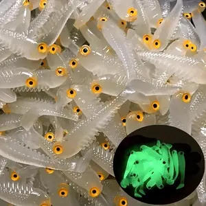 30/20/10pcs Luminous Simulation T-tail Small Fish Type Soft Bait,  Glow in The Dark Fishing Lure, Fishing Accessories, Fishing Tackle for Outdoor Fishing, Artificial Fishing Lure