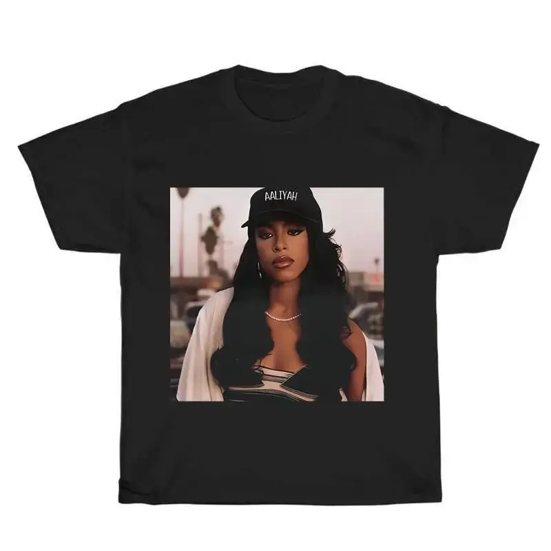 Vintage Aaliyah Graphic Unisex Cotton T-shirt Featuring Bootleg Rap Design Ideal for 90s Style Clothing and Unique Rap Gift for Him and Her Crewneck Streetwear for Men and Women