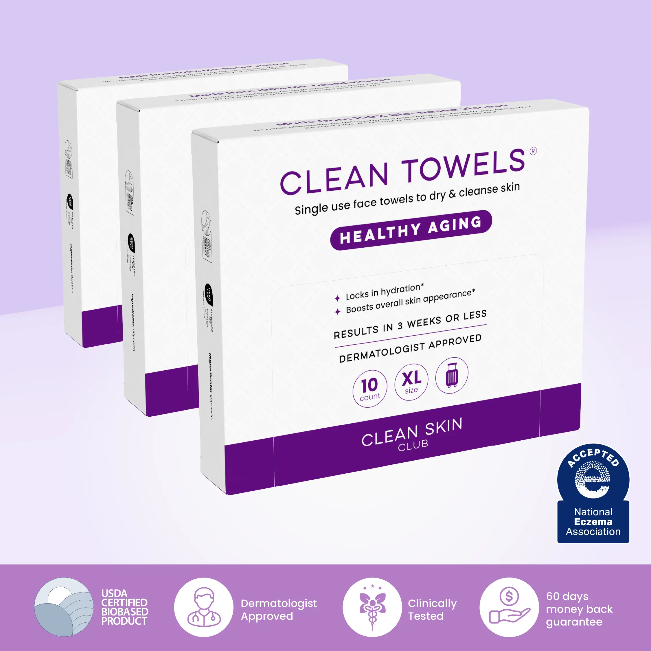 Clean Towels® Healthy Aging Travel - 3 pack