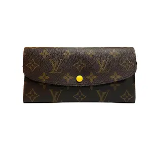 Pre-owned Louis Vuitton leather Clutches & Wristlets Monogram Emilie Wallet (Yellow Button), Pre Owned, Authentic