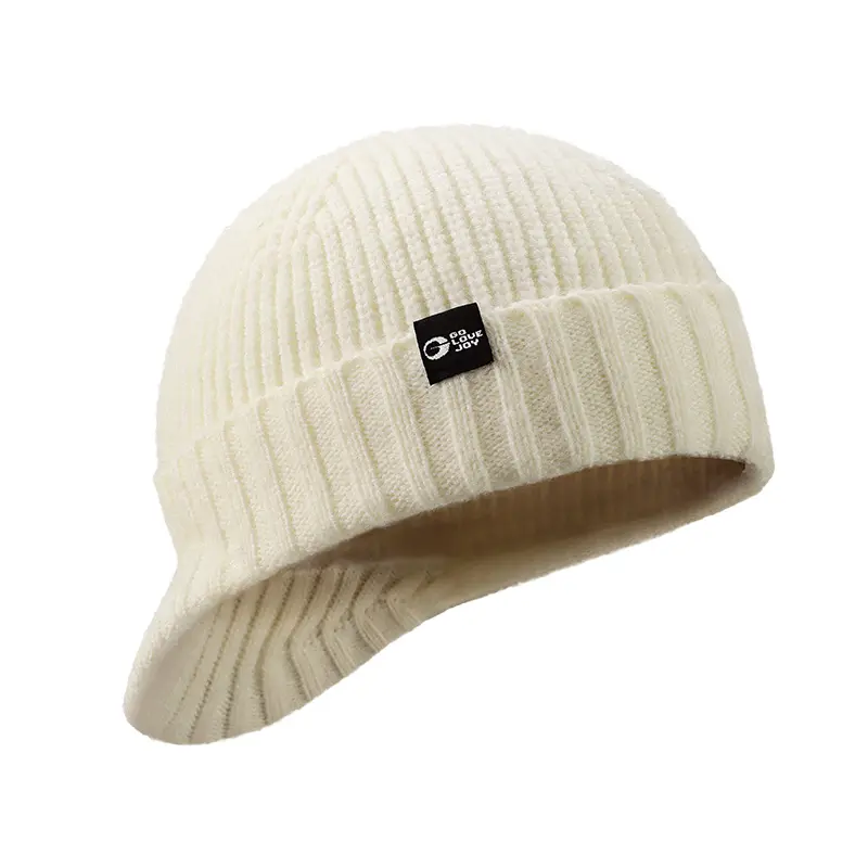 Men's Plain Knitted Wool Solid Color Baseball Cap - Elastic Fit, Stretchable, Lightweight, Soft, Warm, Windproof, Knitted Brim for Autumn & Winter Outdoor Sports, Everyday Casual Wear | Clothes Accessory for Warmth