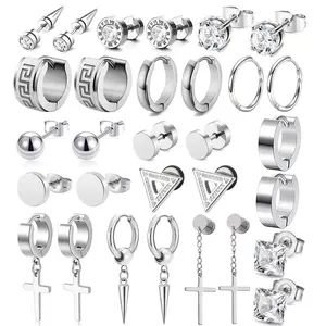{Comfortable Earrings} Multi Style Punk Fashion Perforated Earrings - Multi Style Men's and Women's Earring Set