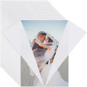 100 Pack Pre-Folded 115GSM Translucent Vellum Jackets for 5x7 Invitations, Invitation Sleeves Wraps for Weddings Birthdays Baby Showers