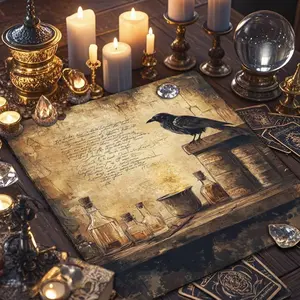 1 Piece Tarot tablecloths, retro-style altar ceremony coverings, creative polyester tablecloths, for Tarot enthusiasts to read tarot cards, home fabric decorations.