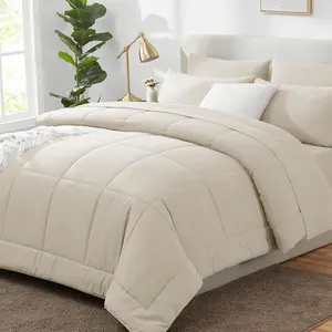 Twin XL Comforter Beige - 5 Twin Extra Long with Dorm Twin XL a Bag for College