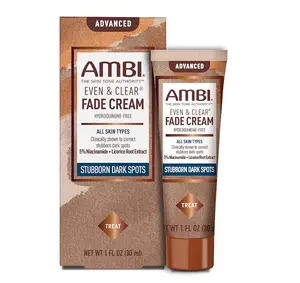 Ambi Even & Clear Advanced Fade Cream, Hydroquinone-free, Hyperpigmentation Treatment, Stubborn Dark Spot Corrector, Results In As Little As 2-3 Weeks, Niacinamide, Licorice Root Extract, PHA, 1 Fl Oz