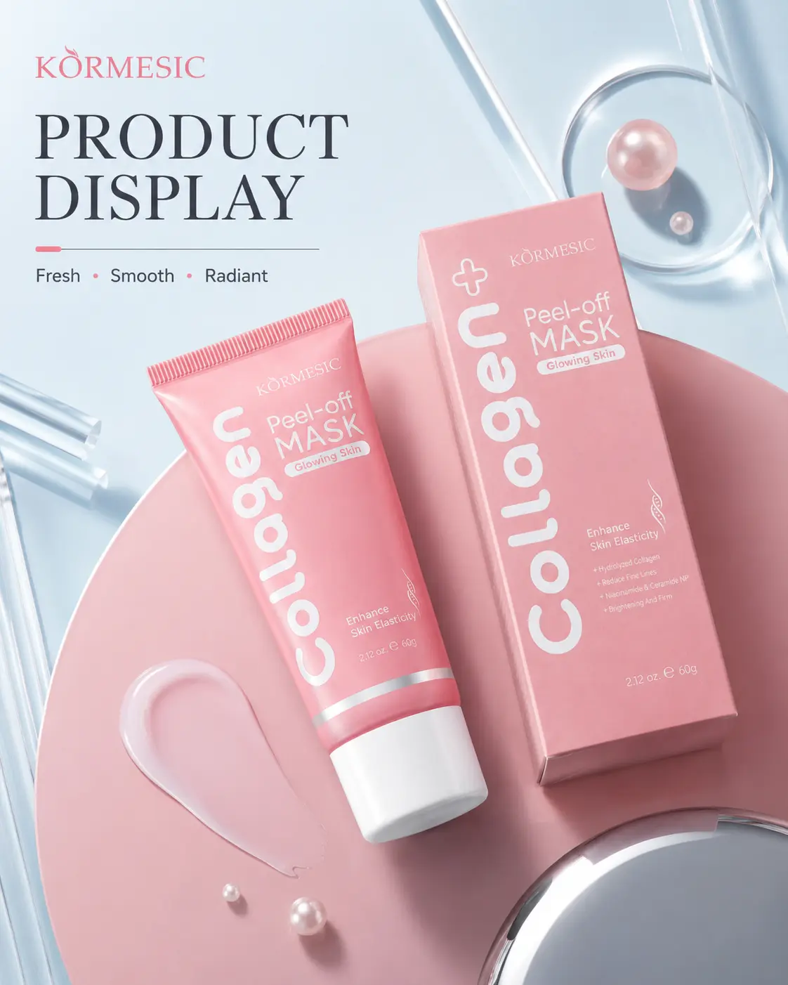 Collagen Exfoliating Face Mask - Gentle Pore Cleanser, Dead Skin Remover, Hydrator, Moisturizer, Dullness & Roughness Improver for Smoother Brighter Skin (2.12 oz/60g)