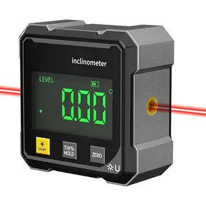 Digital Laser Angle Finder inclinometer, gradienter, Protractor Tool, High Accuracy, Large LED Display, Four-sided Magnetic Base, USB Rechargeable, for Woodworking, Metalworking, Construction & DIY, Father's Day Gift